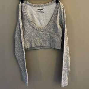 Garage Gray Ribbed Women's Top